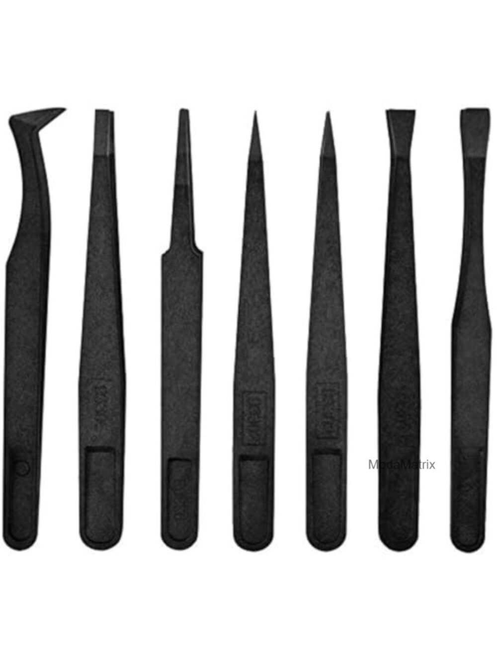 7pc Precision Anti-Static Carbon Fiber Plastic Tweezers Set Electronics